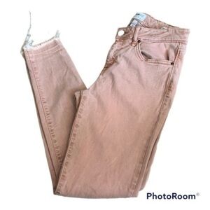 🔵WILLIAM Rast Jeans Womens Perfect Skinny Peach Zip Fly Frayed Hem Denim  28